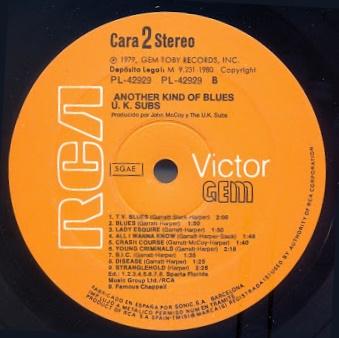 U.K Subs - Another kind of blues Lp 1980