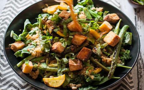 Ensalada de judías verdes con queso de tofu