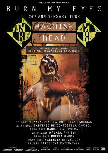 Machine Head anuncia siete conciertos en España por los 25 años de 'Burn my eyes'