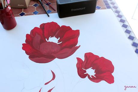 Pintando flores con gouache