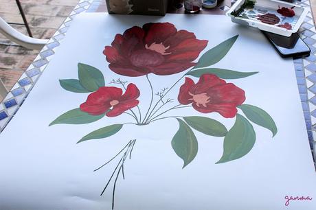 Pintando flores con gouache