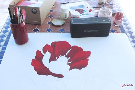 Pintando flores con gouache