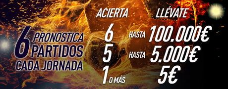 PRO6 de Sportium ¡100.000€ en juego cada jornada! PRO6 de Sportium ¡100.000€ en juego cada jornada!