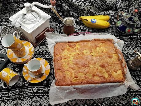 Tarta de manzanas y plátanos