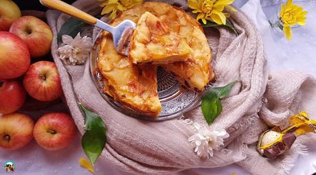 Tarta de manzanas y plátanos