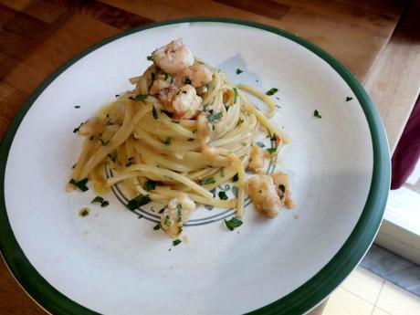 Espaguetis con cigalas - Linguine con scampi - Spaghetti Shrimp Scampi Recipe