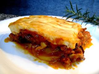 Porción de Moussaka griega.