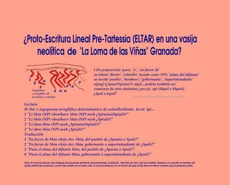 ¿Proto-Escritura Lineal Pre-Tartessia en una vasija neolítica de la «Loma de las Viñas», Guadix, Granada?