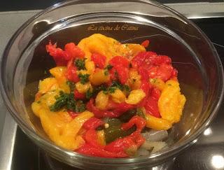 Ensalada de pimientos con chipirones Ensalada de pimientos con chipirones