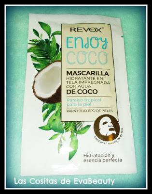 mascarilla facial tissu con agua de coco revox