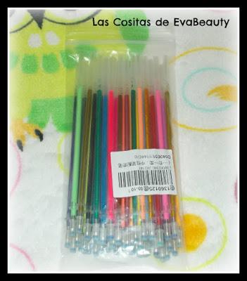 papeleria barata amazon pack recambios bolígrafos gel colores