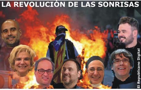 La Revolución de las Sonrisas, máscara de delincuentes.