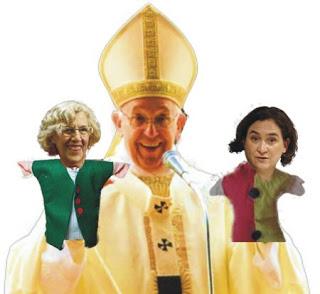 Carmena, Colau y Camps. Los guiñoles globalistas de Bergoglio.