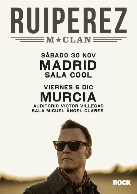 Ruiperez presentará su debut en solitario en Madrid el 30 de noviembre y Murcia el 6 de diciembre