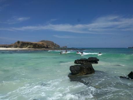 Lombok. Kuta Lombok y sus playas Surf en la orilla en Tanjung Aan