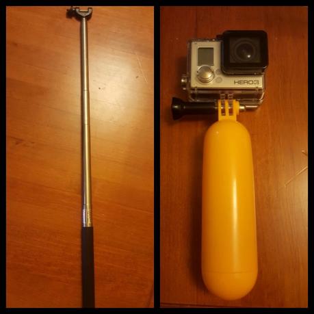 Accesorios Go Pro Hero 3: palo extensible y empuñadura para el agua