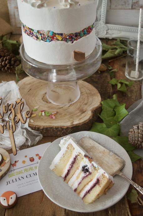 Tarta Layer Cake de Limón con Mermelada de Moras #unagalletauncuento {El cielo se está cayendo}