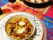 Cazuela fideos verduras queso cabra