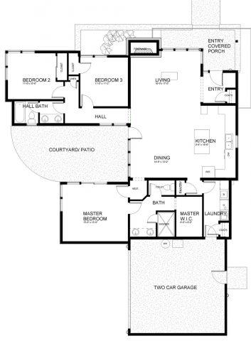 planos de casas de una planta tres dormitorios 