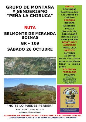 SÁBADO 26 OCTUBRE , RUTA BELMONTE A BOINAS