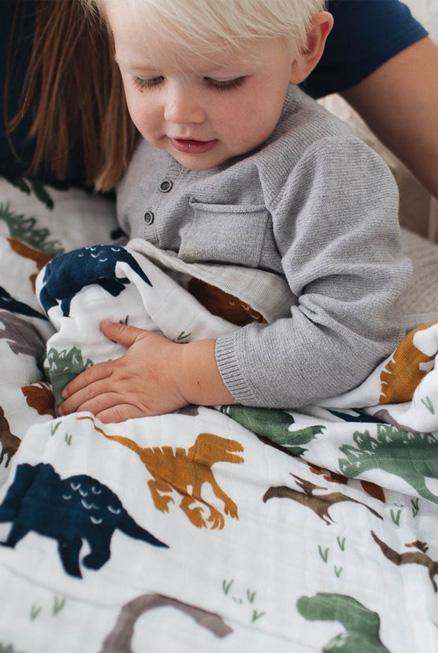 Muselina algodón Dinosaurios 120×120