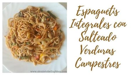 Espaguetis Integrales Ecológicos con Salteado de Verduras Campestres