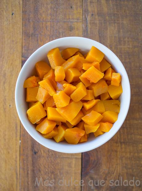 Calabaza cocida en microondas.Videoreceta