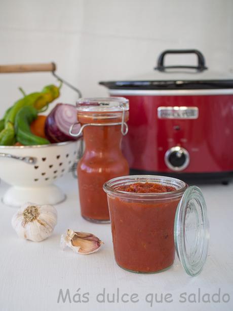 Salsa de tomate en Crock-Pot Salsa de tomate en Crock-Pot