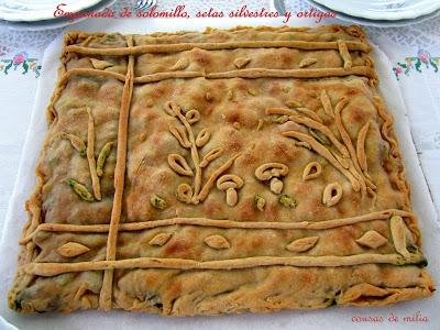 Empanada de solomillo, setas silvestres y ortigas Empanada de solomillo, setas silvestres y ortigas