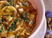 Lentejas espinacas champiñones estilo tropical