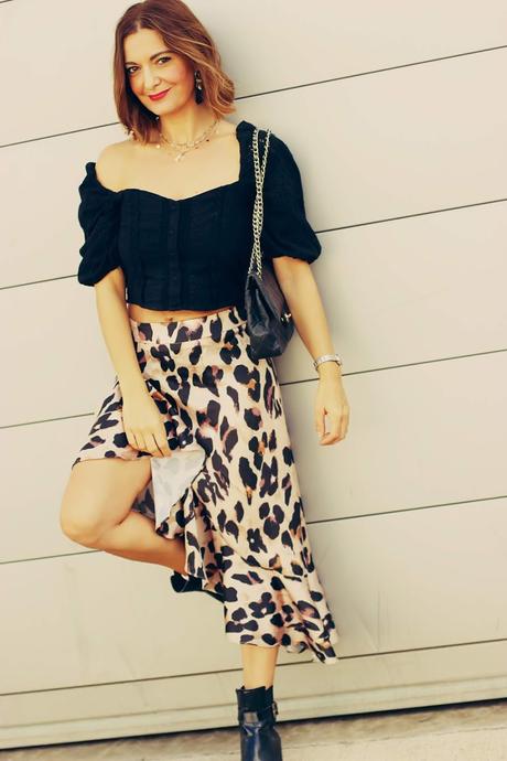 Falda print leopardo