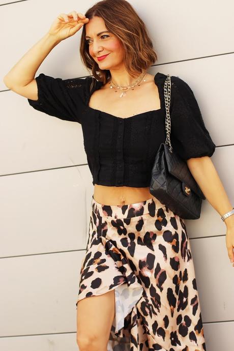 Falda print leopardo