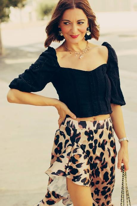 Falda print leopardo