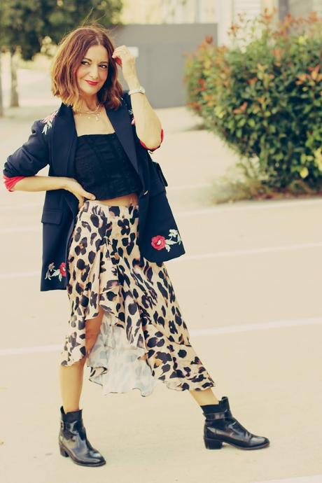 Falda print leopardo