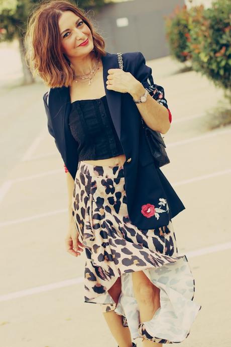 Falda print leopardo