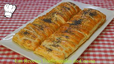 Receta fácil y rápida de trenza de hojaldre relleno