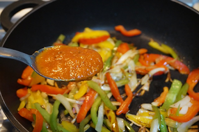 Receta de ternera salteada con pimientos