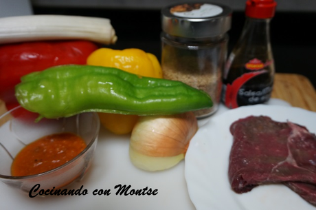 Receta de ternera salteada con pimientos