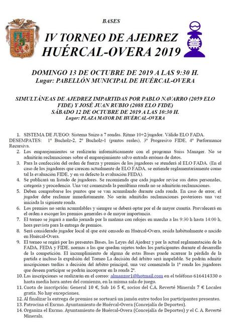 IV Torneo de Ajedrez Huércal-Overa 2019