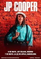 Conciertos de JP Cooper en Madrid y Barcelona