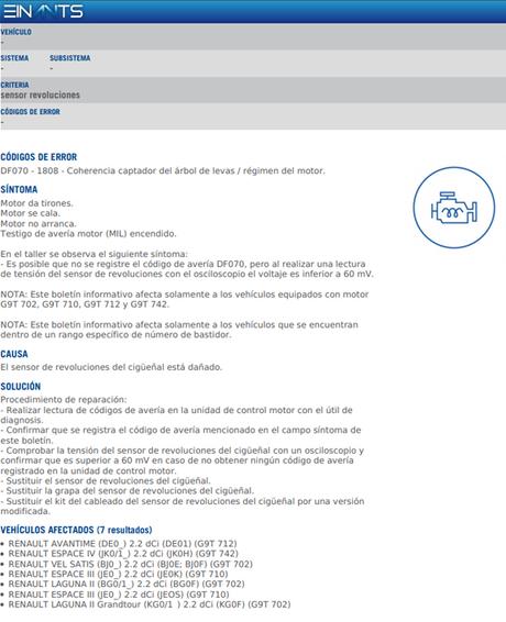 Sensor inductivo de revoluciones Sensor inductivo de revoluciones