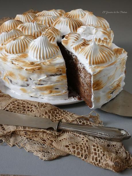 Tarta de crema de Chocolate y Café con Merengue Tarta de crema de Chocolate y Café con Merengue
