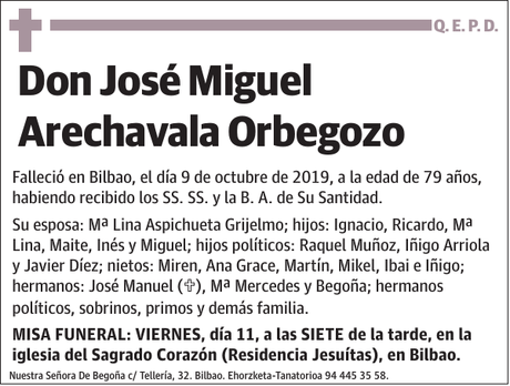 Despedida de José Miguel Arechavala Orbegozo
