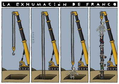 Franco, exhumado del Valle de los Caídos, y se levanta Más País.