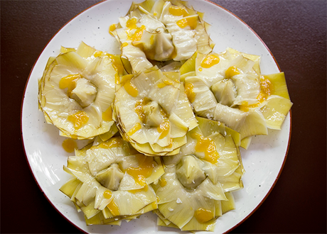  Flores de alcachofa con toque de mandarina