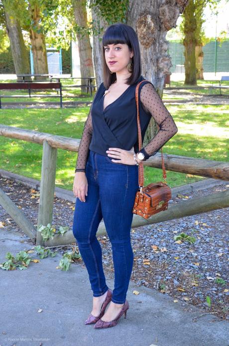 Top con mangas de plumeti