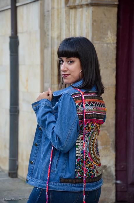 Cazadora vaquera bordada