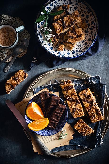 Shortbread de naranja con chocolate