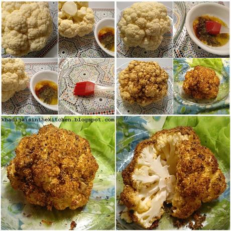 CHOU-FLEUR ENTIER ROTI AU FOUR / WHOLE ROASTED CAULIFLOWER / COLIFLOR ENTERO AL HORNO / قرنبيط كامل في الفرن