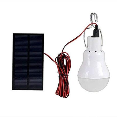 Amazingdeal365 Bombilla de LED solar portátil solar bombilla lámpara foco con 0,8 W Panel Solar para al aire libre senderismo Cámping